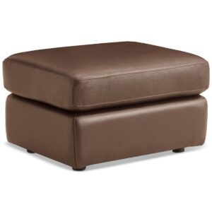 Jennard 30" Leather Ottoman, Created for Macy's - Brown