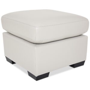 Lothan 24" Leather Ottoman, Created for Macy's - Valencia Snow White