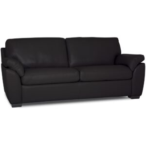 Lothan 79" Leather Apartment Sofa with 2 Cushions, Created for Macy's - Valencia Ink Black