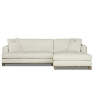 Lucia 91" Wide Genuine Leather Reversible Sofa & Chaise