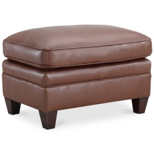 Marick 30" Leather Ottoman, Created for Macy's - Brown