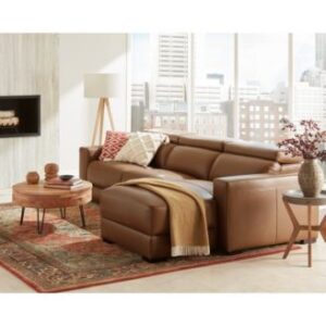 Nevio Leather Power Headrest Sectional Collection Created For Macys