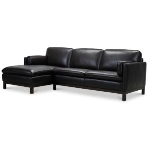 Virton 2-Pc. Leather Chaise Sectional Sofa, Created for Macy's - Ranch Brown