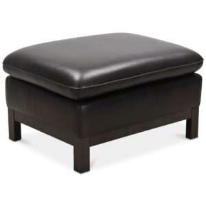 Virton 24" Leather Ottoman, Created for Macy's - Ranch Brown