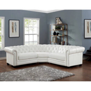 100" Wide Genuine Leather Symmetrical Corner Sectional