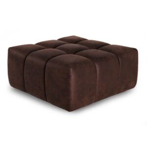 36.6'' Wide Genuine Leather Tufted Square Cocktail Ottoman