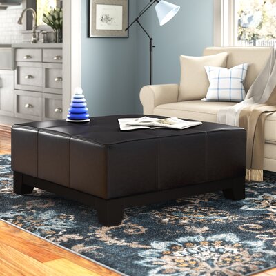 Afsheen Leather Tufted Cocktail Ottoman