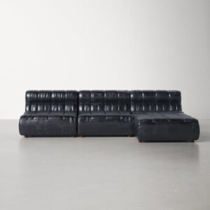 Anya 108" Wide Genuine Leather Modular Sofa & Chaise