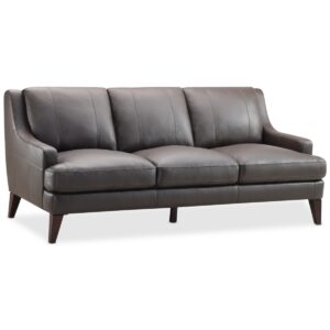 Collyn 83" Modern Leather Sofa, Created for Macy's - Brown