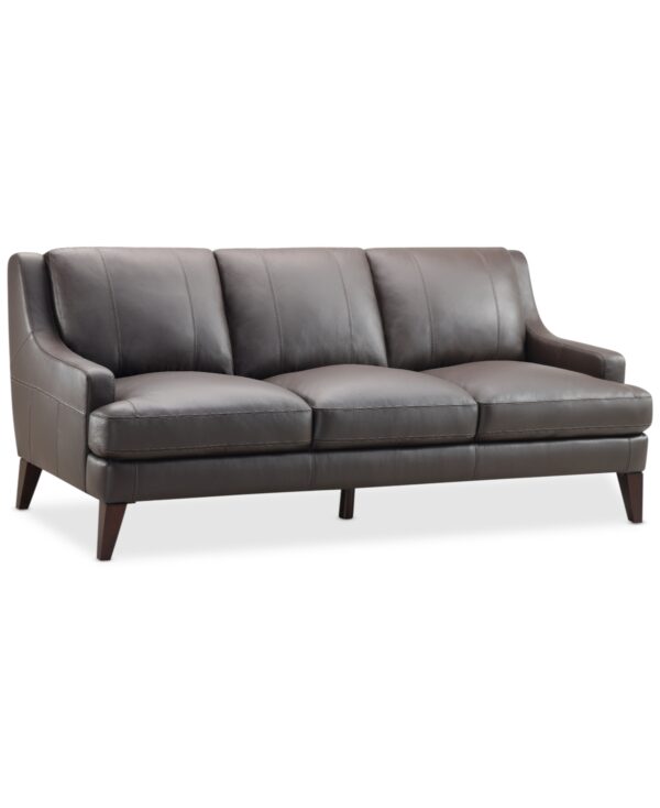 Collyn 83" Modern Leather Sofa, Created for Macy's - Brown