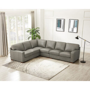 Dillon 126" Wide Genuine Leather Symmetrical Corner Sectional