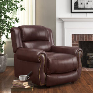 Indianola 39.75" Wide Genuine Leather Manual Zero Clearance Standard Recliner