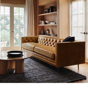 Mina Leather Two-Cushion Sofa