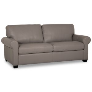 Orid 77" Leather Roll Arm Apartment Sofa, Created for Macy's - Pewter (Special Order)