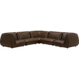 Ashon Classic L Modular Leather Sectional Toasted Hickory