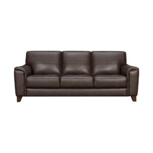 Bergen 88" Genuine Leather Square Arm Sofa - Espresso
