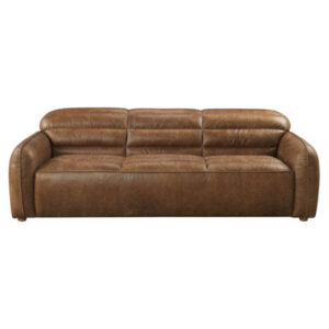 Daniyl 95.5'' Genuine Leather Square Arm Sofa