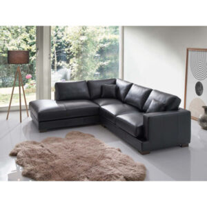 Grain Leather Sectional Sofa W/2 Pillows_33 x 101 x 88