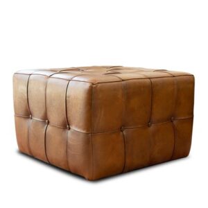Hartlepool 27" Wide Genuine Leather Tufted Square Cocktail Ottoman