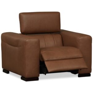 Rinan 46" Leather Power Recliner, Created for Macy's - Cream