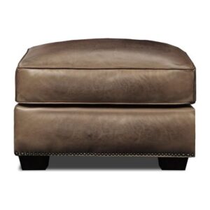 Valencia Top Grain Hand Antiqued Leather Traditional Ottoman