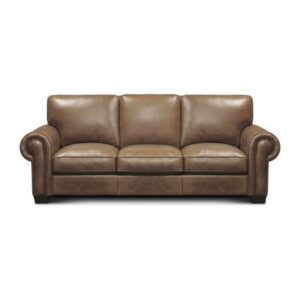 Valencia Top Grain Hand Antiqued Leather Traditional Sofa