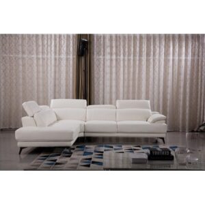 Aubepine 116" Wide Genuine Leather Modular Sofa & Chaise