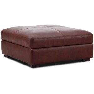 Closeout! Thaniel 44" Leather Storage Ottoman, Created for Macy's - Stampeded Bourbon