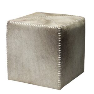 Gillian Leather Cube Ottoman