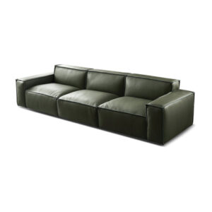 Prescillia 110.24'' Genuine Leather Square Arm Modular Sofa