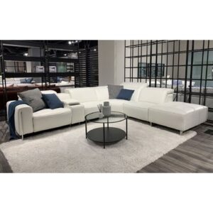 Voyage Modern Leather Sectional With Ottoman