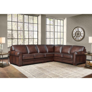 125" Wide Genuine Leather Symmetrical Corner Sectional