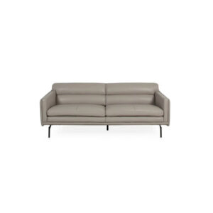 Arlissa Mccoy Full Leather Sofa In Light Grey