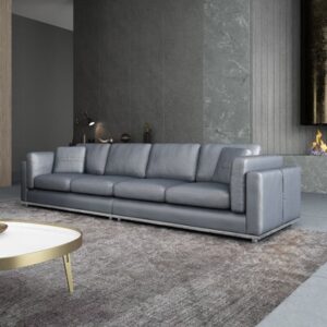 Picasso 117" Genuine Leather Square Arm Sofa