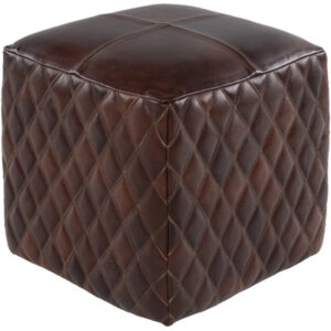 Tearsa 18" Wide Genuine Leather Square Cube Ottoman