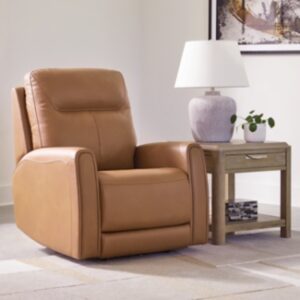 Tryanny Triple Power Leather Recliner Leather, Butterscotch