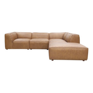 Astra 5 - Genuine Leather Modular Sectional with Ottoman