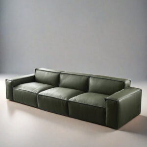 Blois 110.17'' Genuine Leather Square Arms Modular Sofa