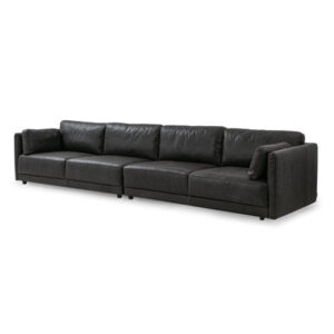 Cathlyn 149'' Genuine Leather Square Arm Modular Sofa