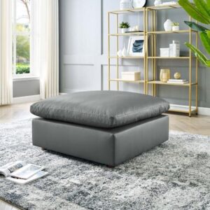 Commix Down Filled Overstuffed Vegan Leather Ottoman by Modway