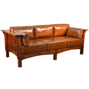 Duschka 84" Genuine Leather Tuxedo Arm Sofa