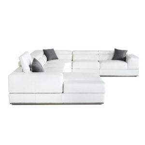 Pella - Modern White Italian Leather U Shaped Sectional Sofa
