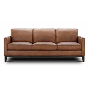 Zoticus 86" Genuine Leather Square Arm Sofa