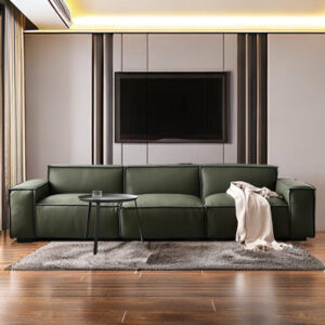 110.21'' Genuine Leather Square Arm Modular Sofa