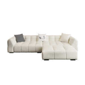 3 - Piece Upholstered Leather Sectional for Living Room with Ottoman