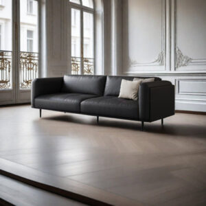 98.39'' Genuine Leather Square Arm Modular Sofa