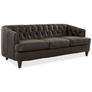 Closeout! Austian 88" Leather Sofa, Created for Macy's - Chocolate