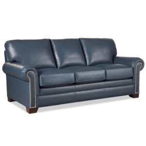 Fardeen 86" Genuine Leather Round Arm Sofa