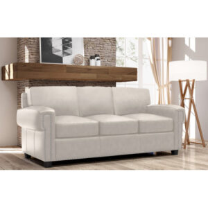 Fardin 86" Genuine Leather Square Arm Sofa