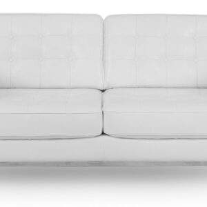Florence 62" Leather Sofa, White